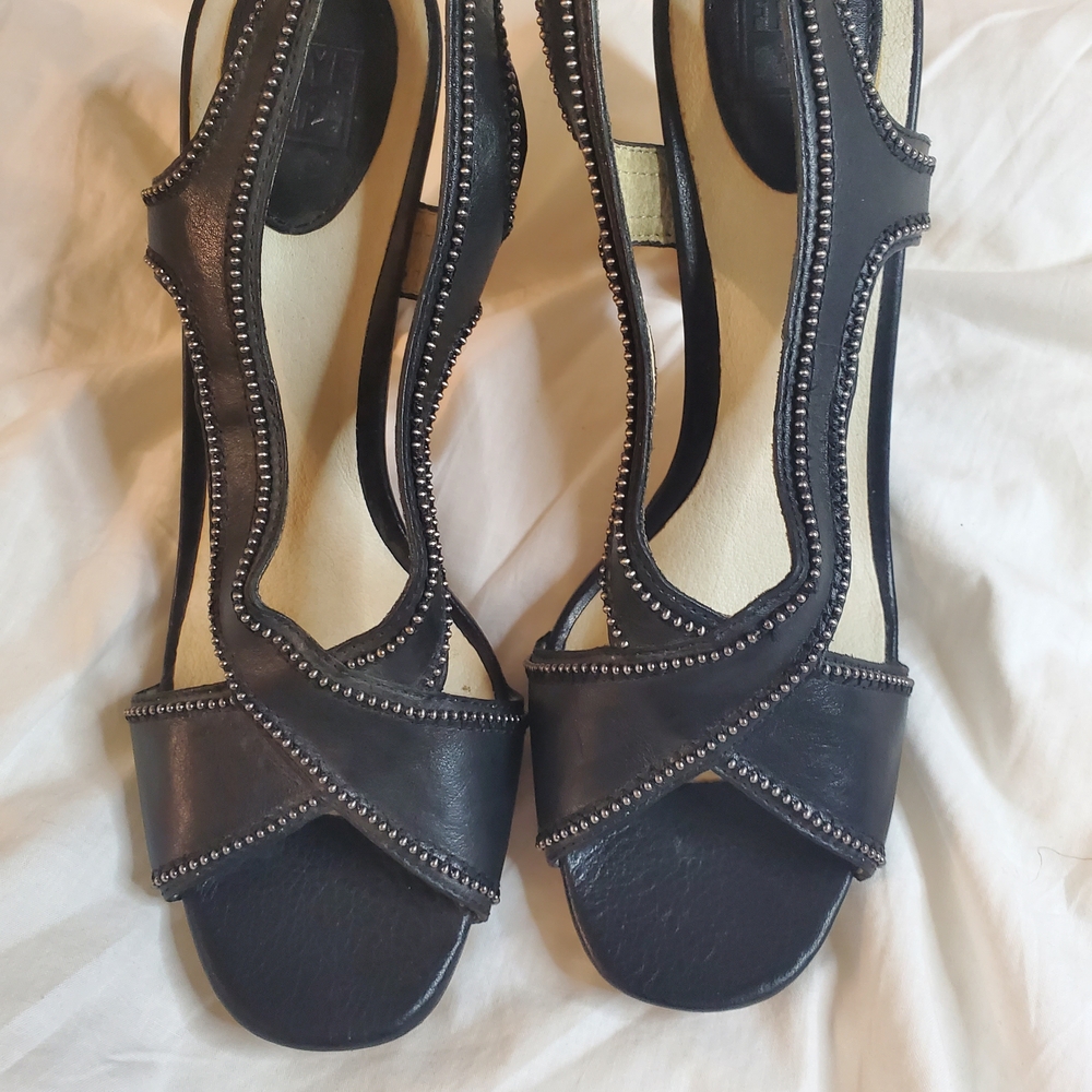 Frye Black Studded Heels